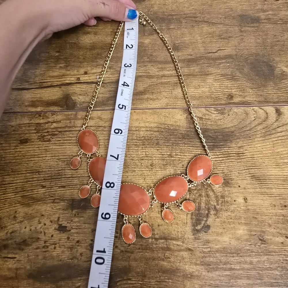 Gold and Orange Statement Necklace